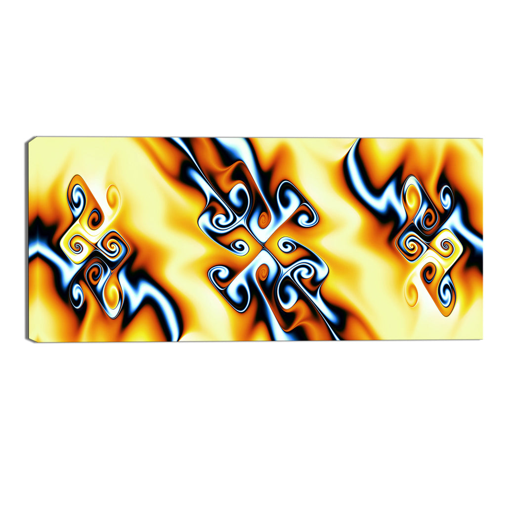 Yellow Abstract Twists Canvas Wall Art Print