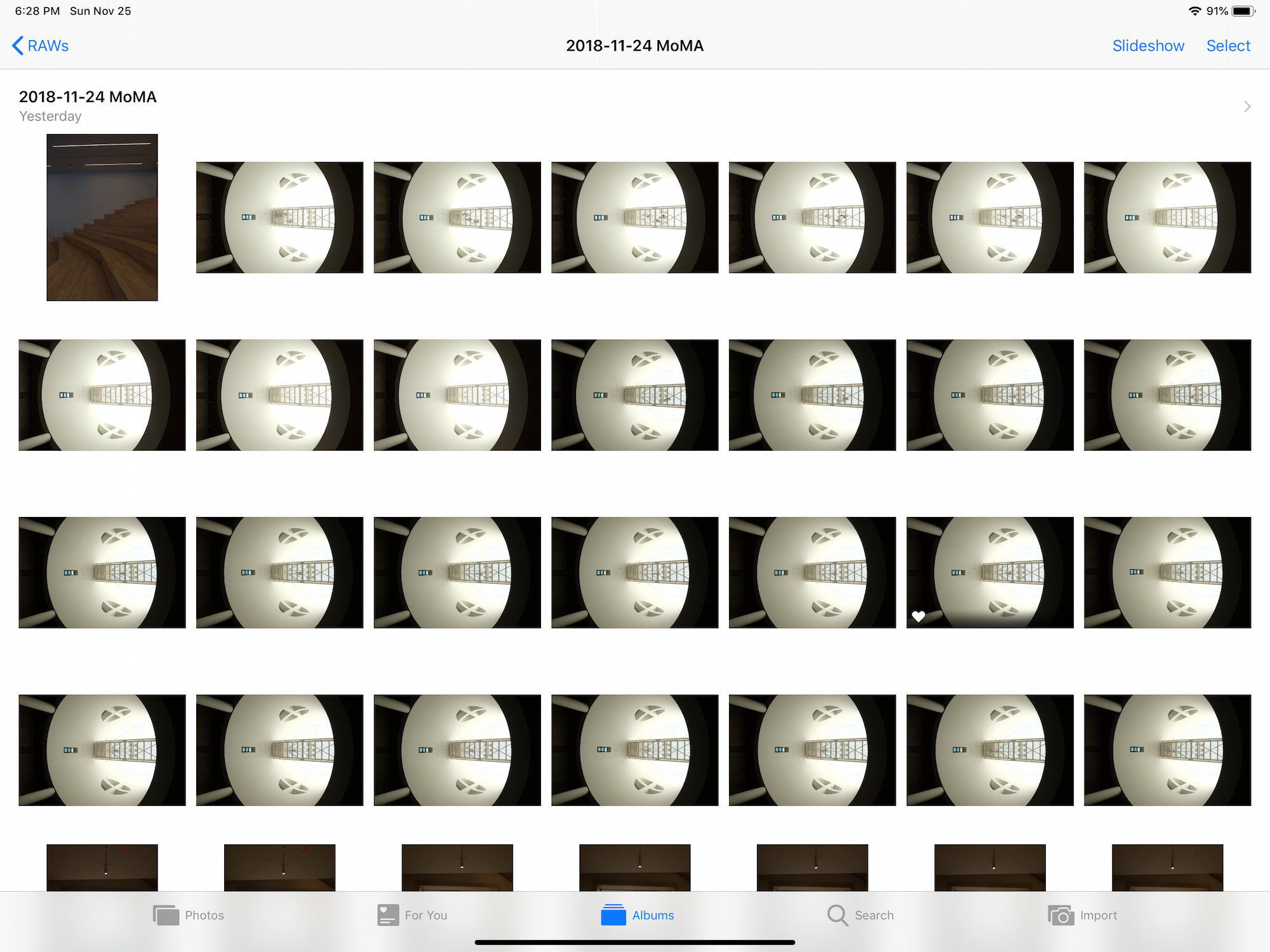 Import to a photo album on iPad Pro