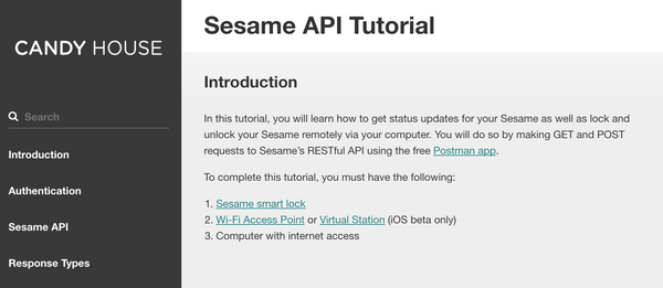 Sesame API Tutorial