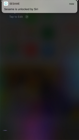 sesame siri shortcut notification