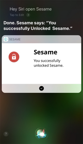 sesame shortcut siri response