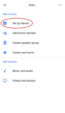 set up device in google home for sesame