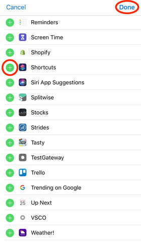 add shortcuts widget to your iphone