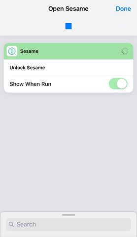 shortcuts app running unlock sesame shortcut
