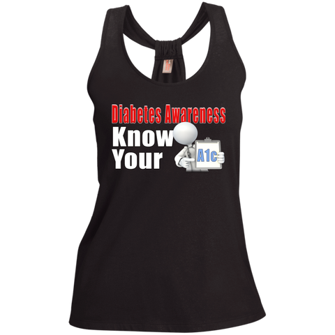 Diabetes Awareness Know Your A1c Ladies Shimmer Loop Back Tank