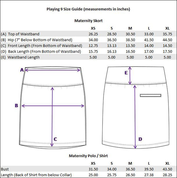 nike tennis skirt size chart