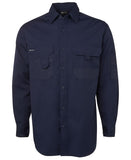 Navy Decorate L/S Canvas Shirt