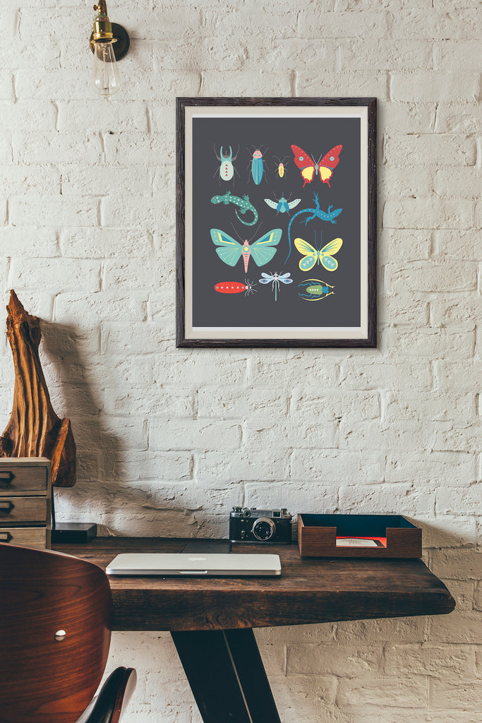 Creepy crawlies bug art print by Revel & Co.