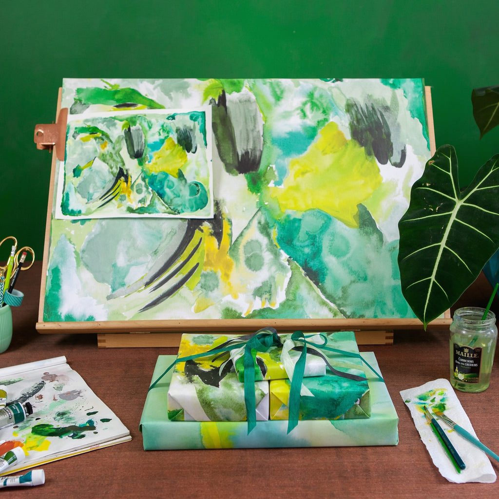 Emerald abstract wrapping paper by Revel & Co.