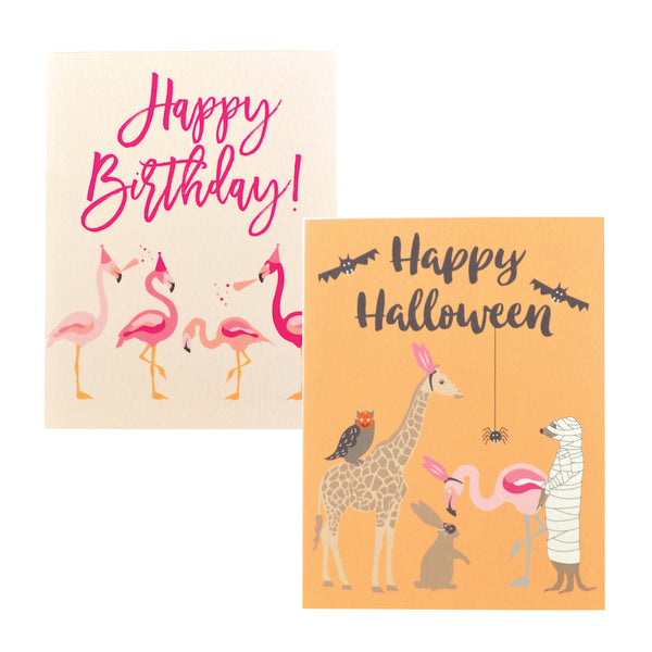 Birthday Flamingo and Halloween Cards by Revel & Co.