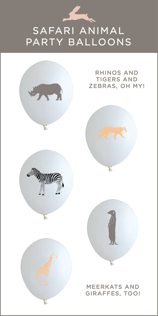 Safari animal party balloons by Revel & Co.
