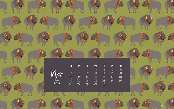 Revel & Co. November desktop calendar