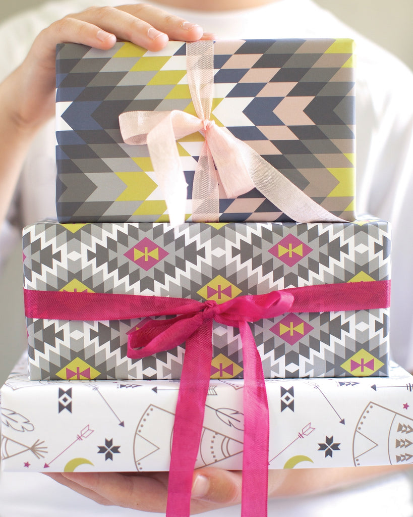 Tribal gift wrap by Revel & Co.