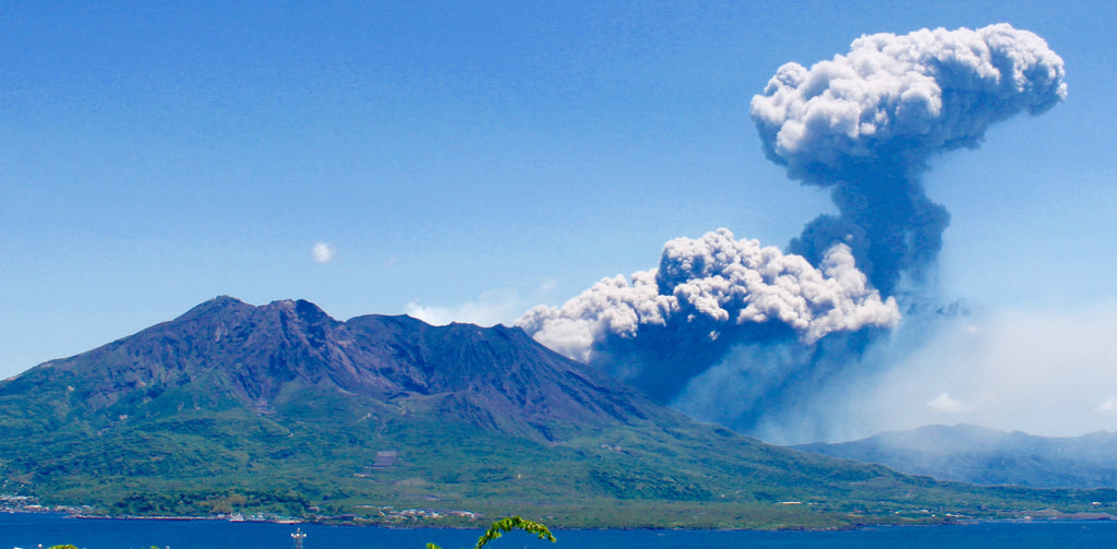 Mount Sakurajima erupting in Kagoshima