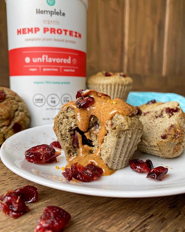 Hemp protein muffins with cranberries