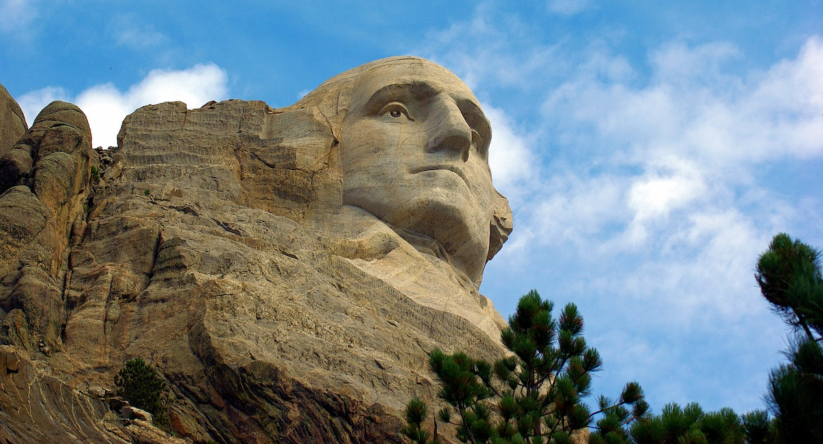 George Washington's face on Mt Rushmore