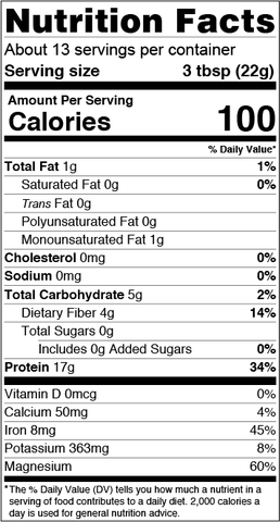 unflavored 75% hemp protein nutrition facts