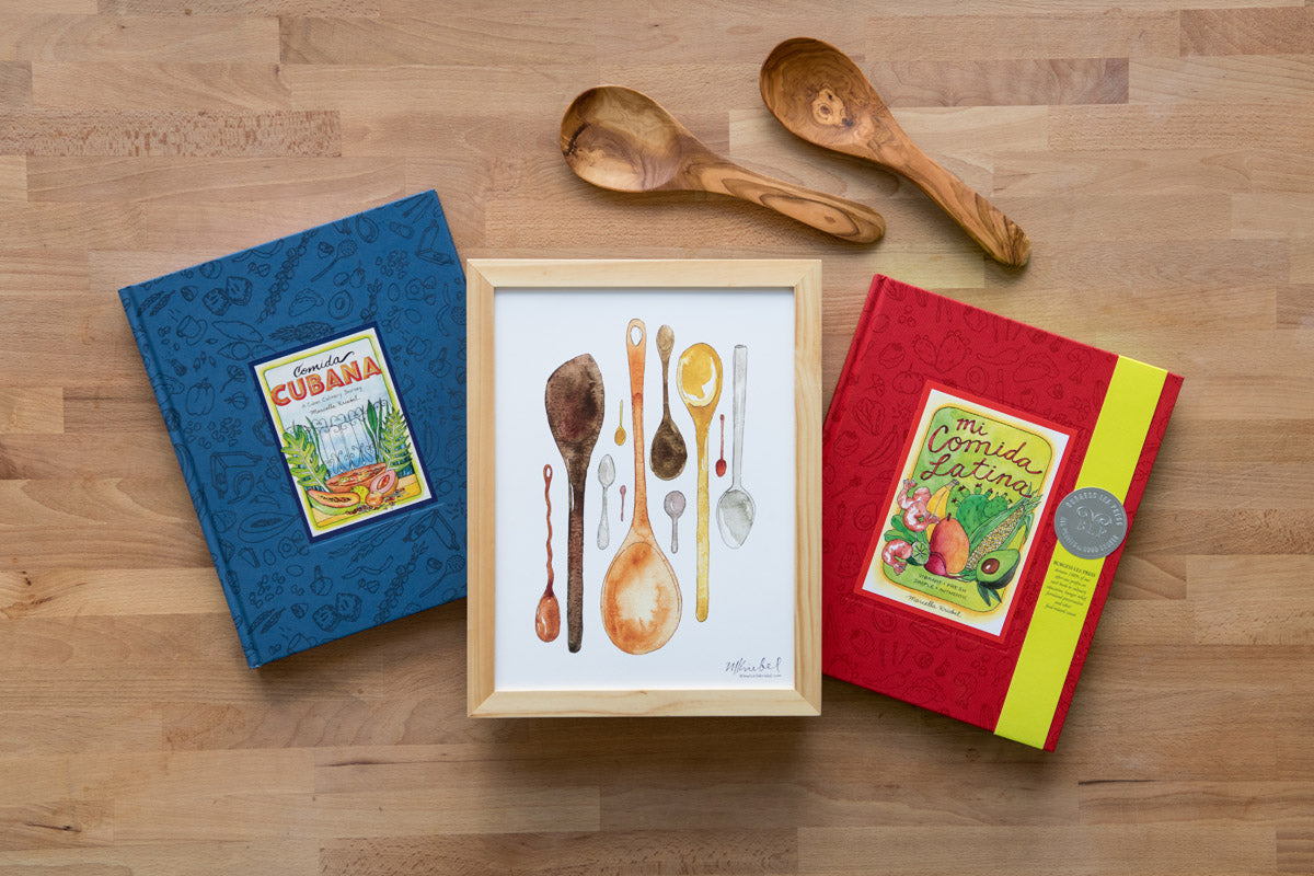 Comida Cubana Cookbook, Mi Comida Latina Cookbook, Spoon Illustrated Print