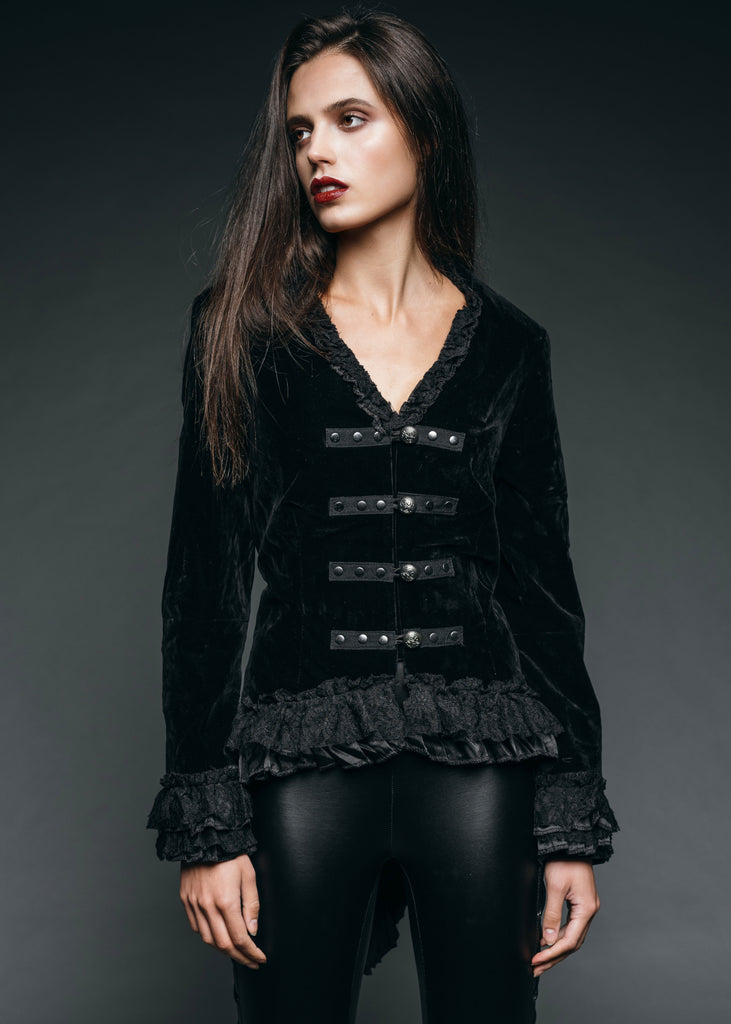 Black Velvet Goth coat 