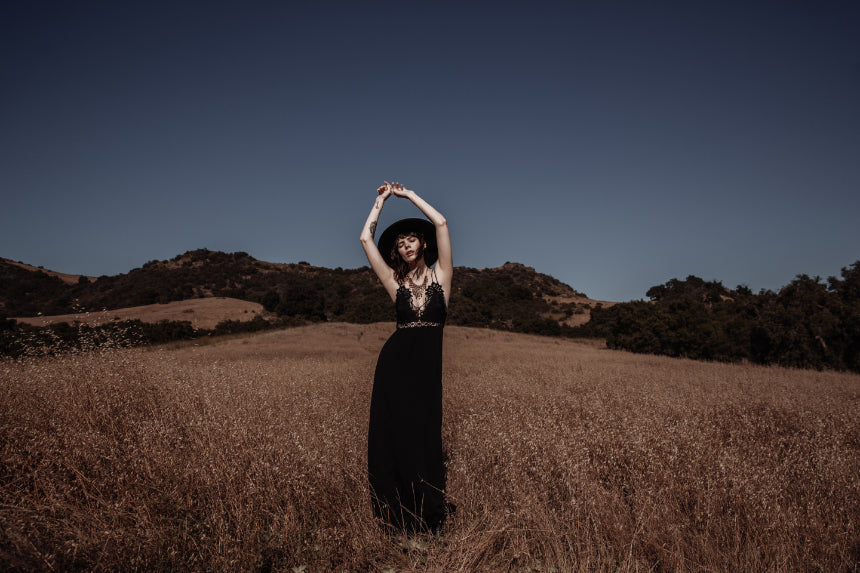 black goth maxi dress 