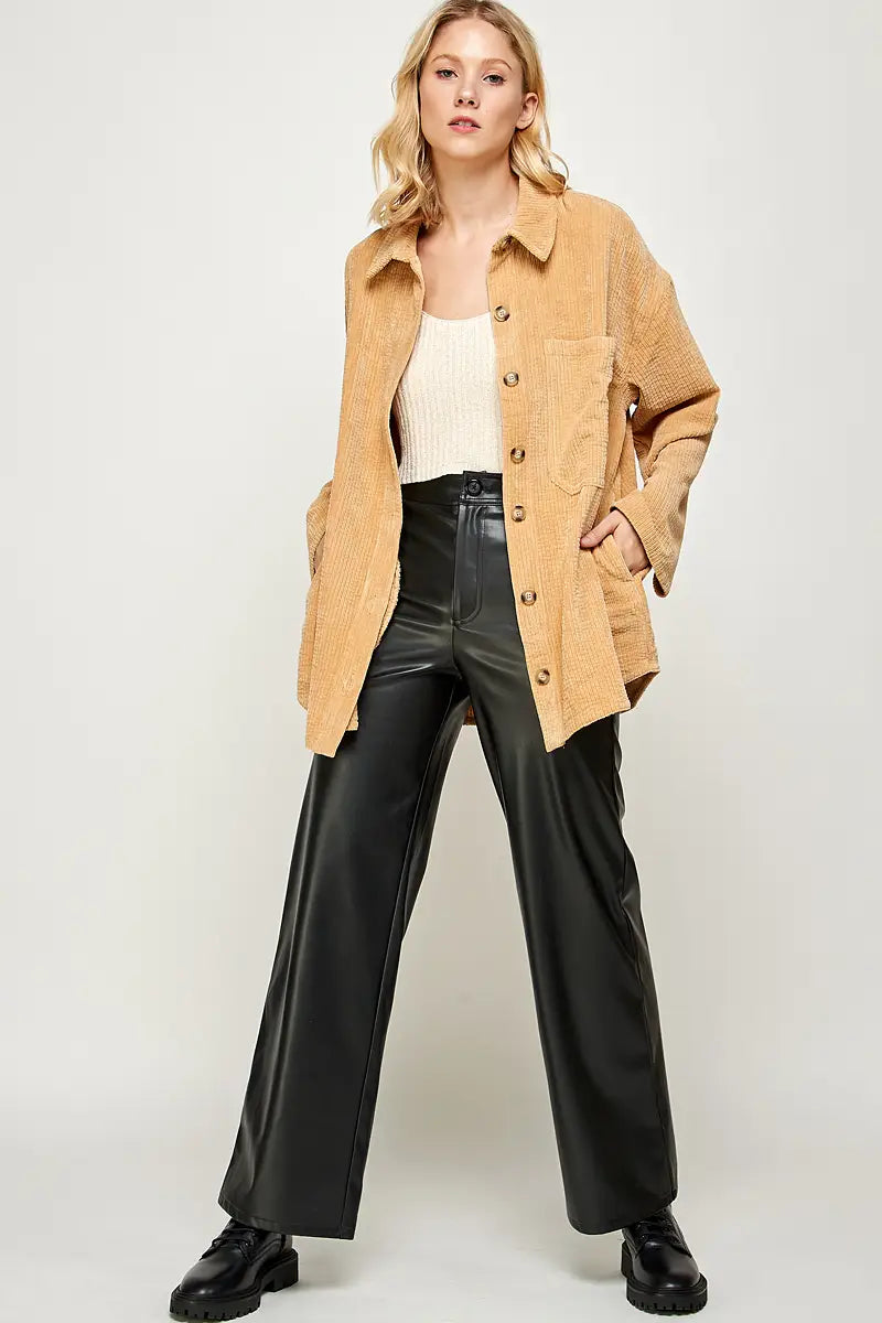 Washed Corduroy Shirt Jacket