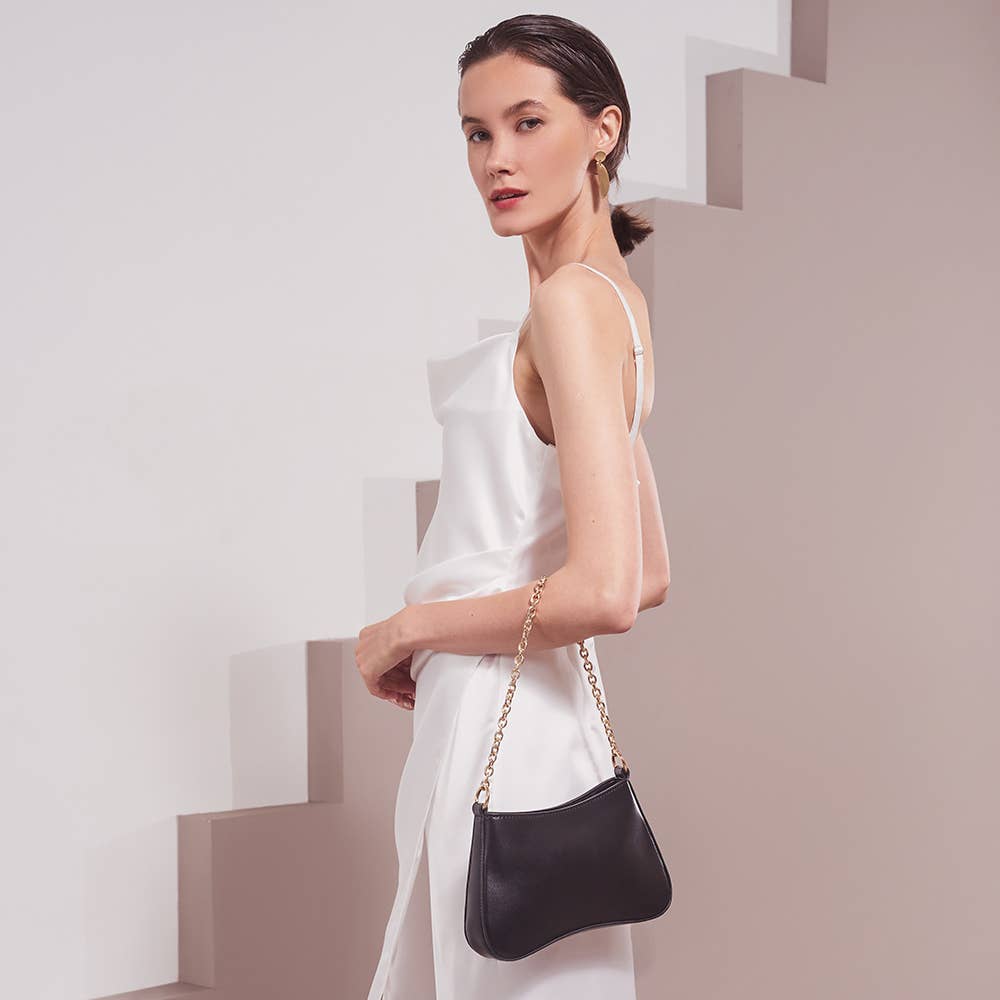 Melie Bianco Alaia Vegan Crossbody Bag in Black