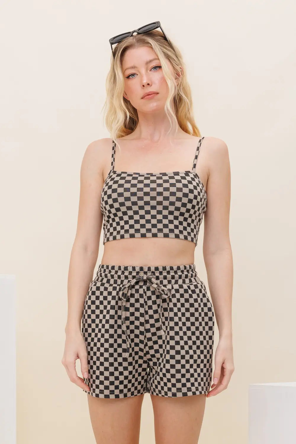 Checkered Print Shorts