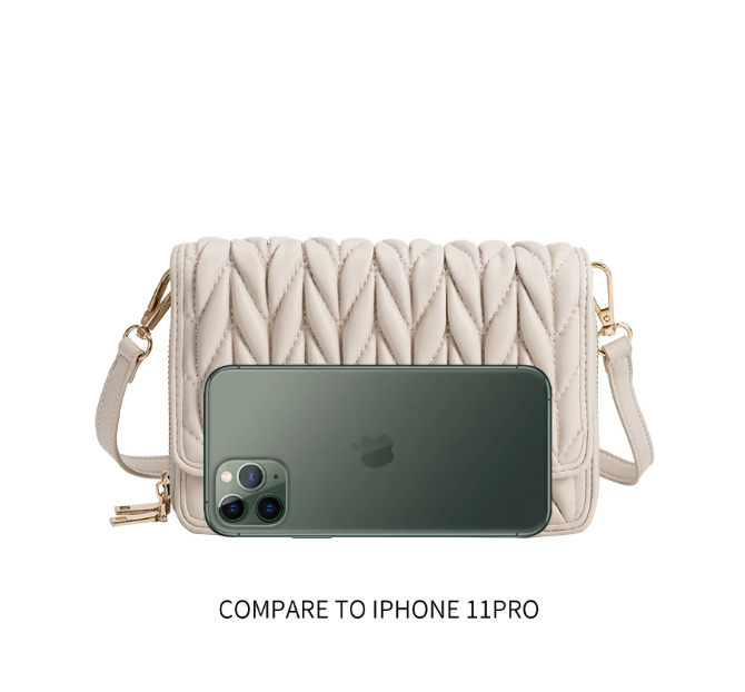Melie Bianco Giselle Quilted Vegan Crossbody Bag in Black