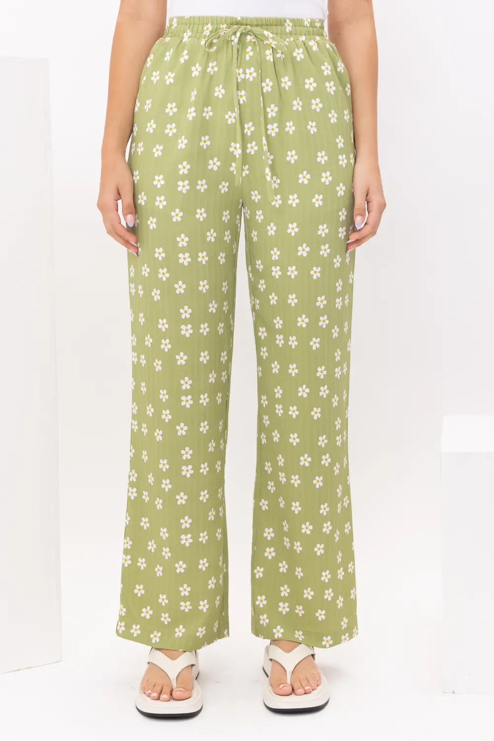 Floral Print Drawstring Pants