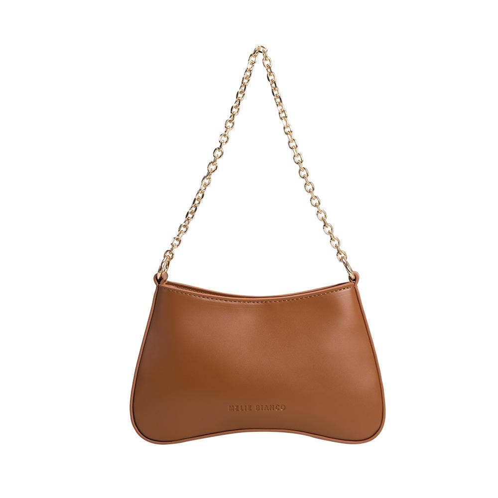 Melie Bianco Alaia Vegan Crossbody Bag in Saddle