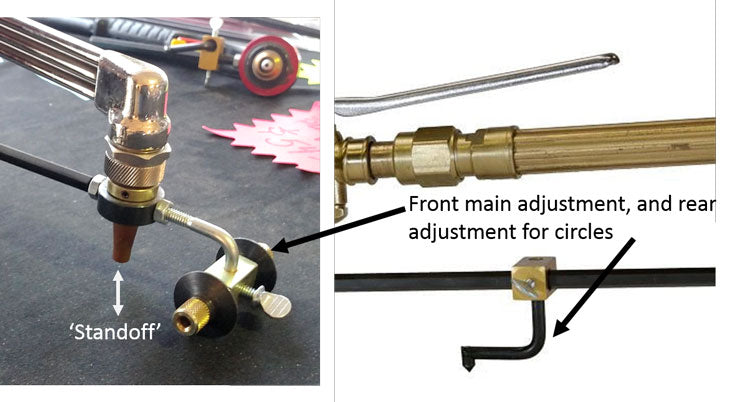Front main adjustments and rear adjustments for flange wizard chariot guide