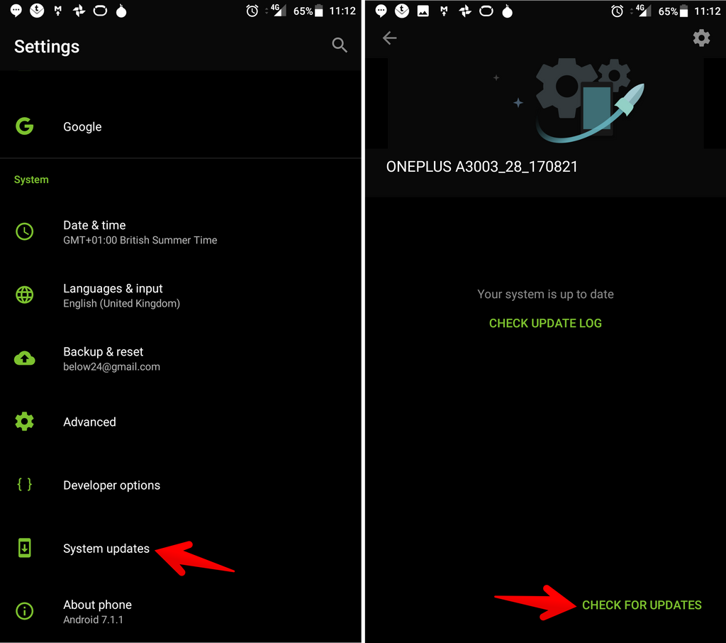 How To Check For Android System updates