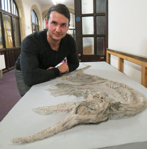 Dean Lomax with ichthyosaur