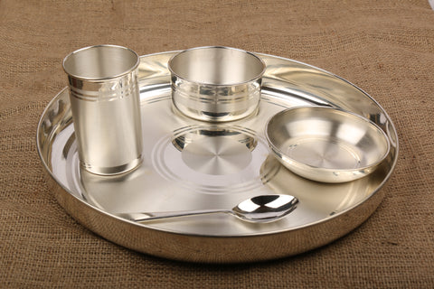 Buy 999 fine Silver Dinnerset - Thaliset - Tableware Online on SilverStore in India 