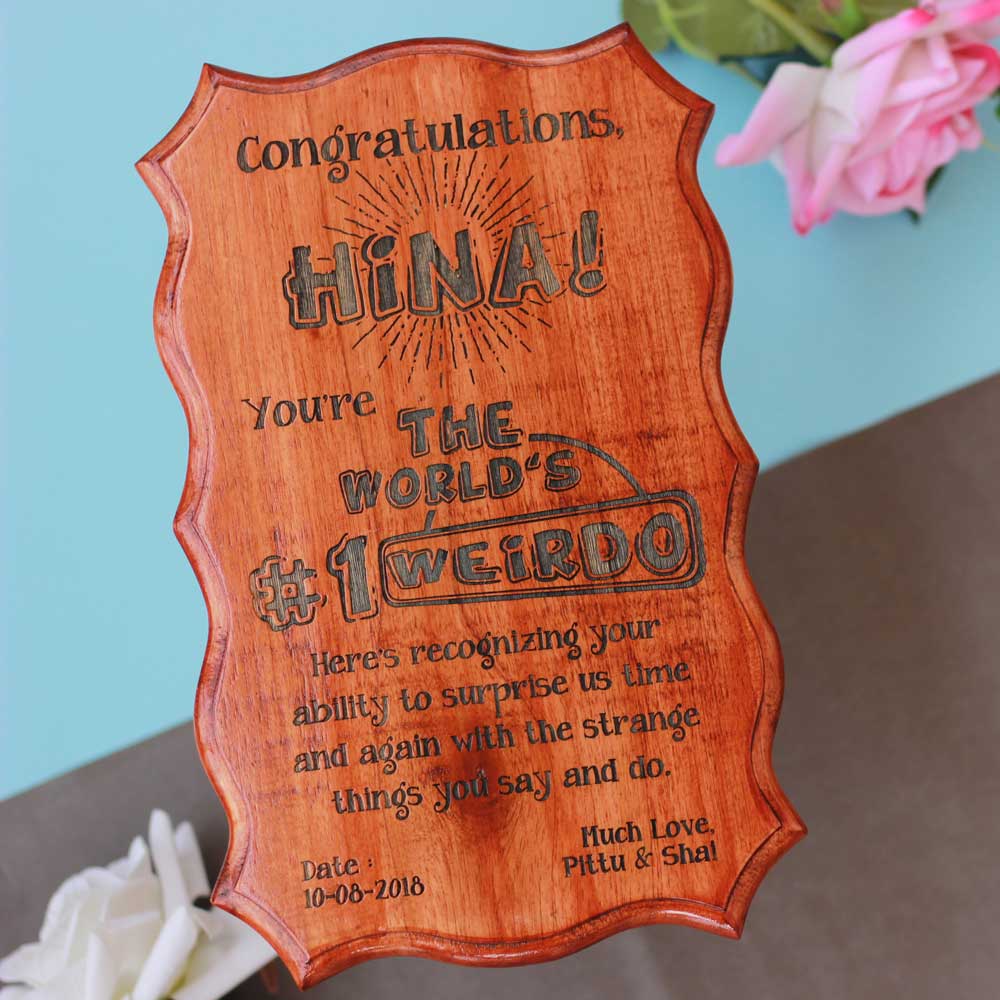 World's #1 Weirdo Custom Certificate - Weirdo certificates - Unique gifts for friends - funny certificates to gift - personalised wooden gifts - Custom engraved wooden gifts - ridiculous certificates - fun awards - WoodGeek Store