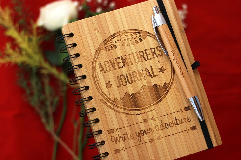 Adventure Journal - Customized Wooden Notebook by Woodgeek Store