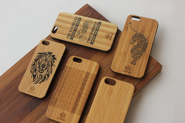 Personalized bamboo wood iPhone cases from Woodgeek Store