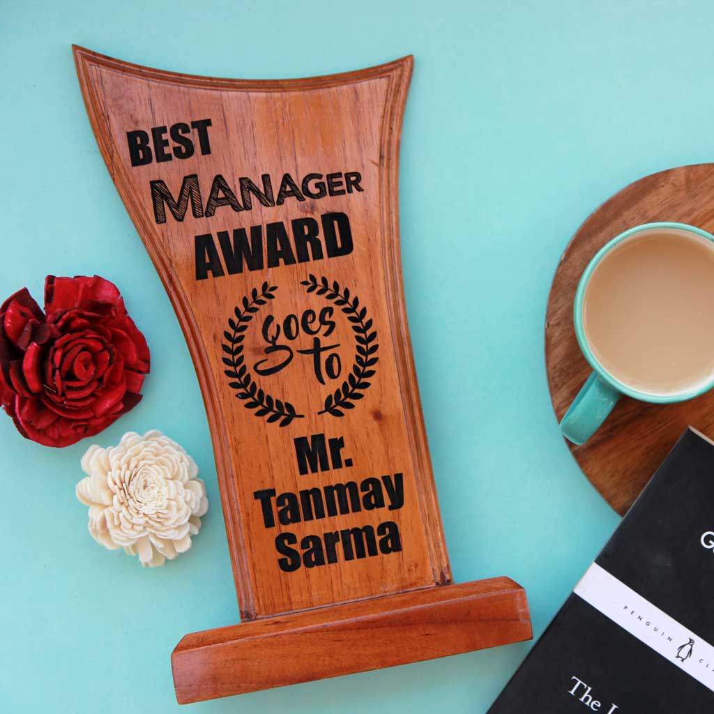 Best Manager Wooden Trophy & Award. Wooden plaques awards trophies make the best thank you gifts for managers.