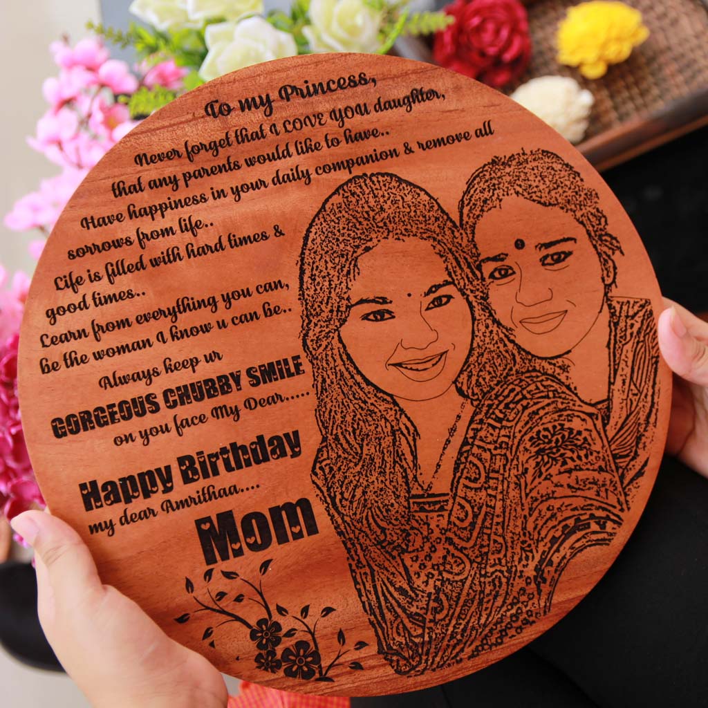 A Wood Engraved Photo and a carved birthday message makes best birthday gifts for daughter. A gift for daughter engraved with a photo on wood. Looking for gifts for girls? This Personalised Gift Is Perfect!