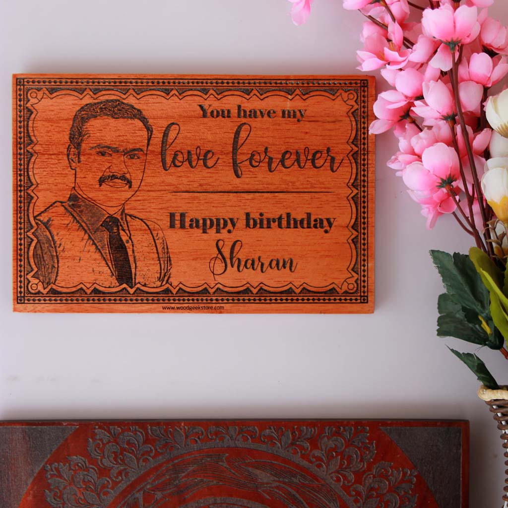 Personalised Happy Birthday Wooden Poster With Photo On Wood. This Wood Engraved Photo Is One Of The Best Birthday Gifts For Men. Birthday Gifts For Men. Birthday Gifts For Him. Looking For Birthday Gift Ideas For Boyfriend? This Is A Great Birthday Gift For Boyfriend. These Photo Gifts Make The Best Birthday Gifts For Men. This Makes Unique Birthday Gifts For Him.