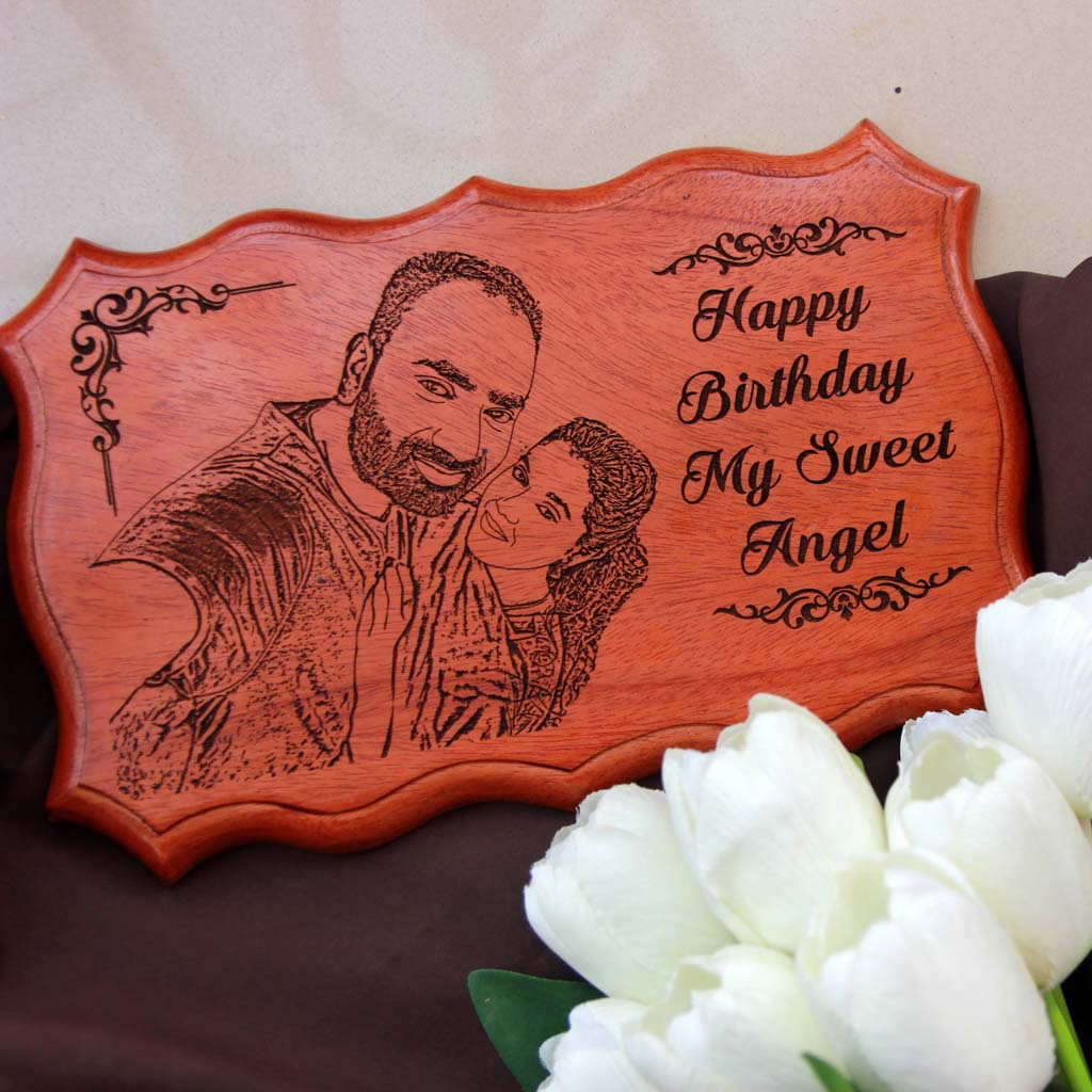 Personalised Birthday Sign Engraved With Birthday Wishes And A Photo. This photo on wood is the best birthday gifts for wife and birthday gift for girlfriend. These wooden signs make unique birthday gifts for her and birthday gifts for women.