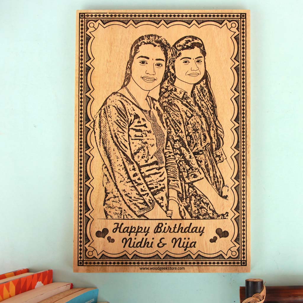 This Wood Engraved Photo with A Birthday Message Is The Best Birthday Gift For Sister. Looking for gifts for sister? This Photo On Wood Is A Great Photo Gift.
