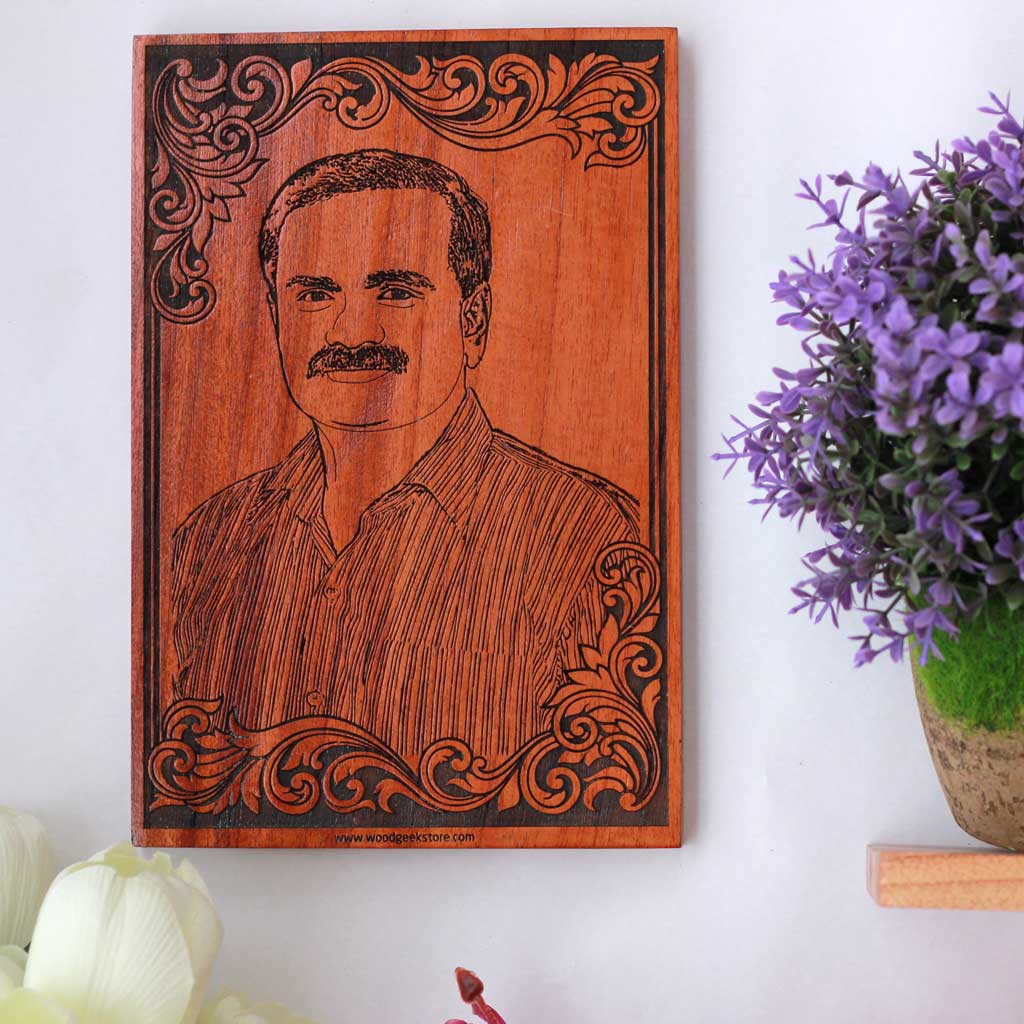 Wood Carved Poster Engraved With An Image Of Your Beloved Father - Looking For The Best Father's Day Gifts ? These Customized Wooden Posters From The Woodgeek Store Are Great Father's Day Gift Ideas