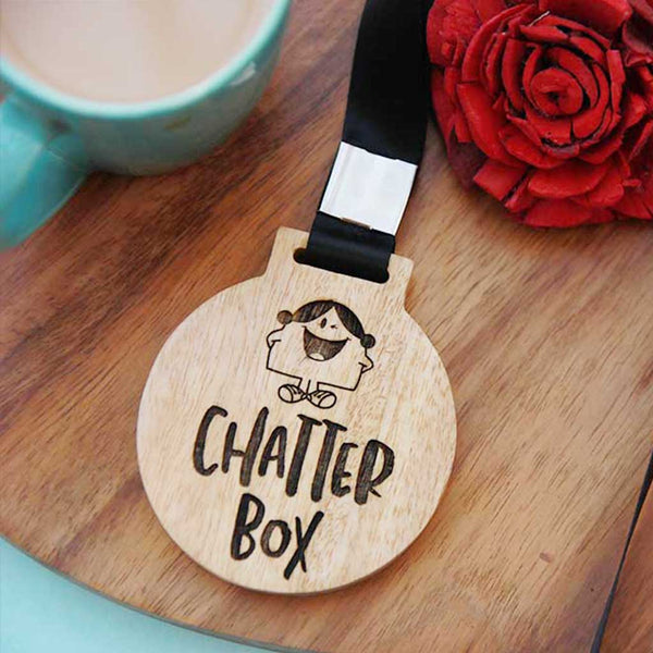 Chatterbox Wooden Medal. Funny Medal Award for Gemini Friend. This is the best birthday gift for a Gemini 