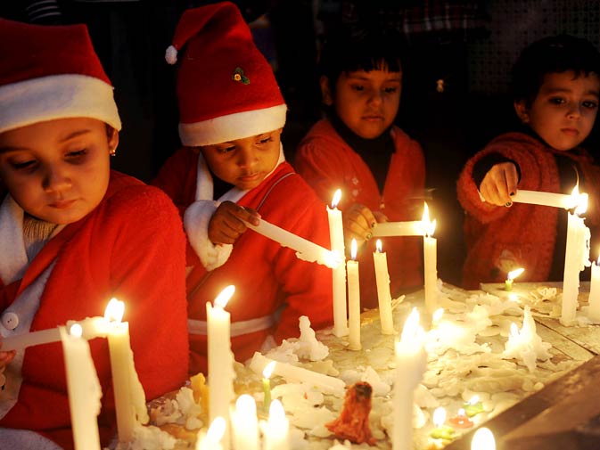 Children - Celebrating - Christmas - Midnight Mass - Santa Claus - Woodgeek - woodgeekstore
