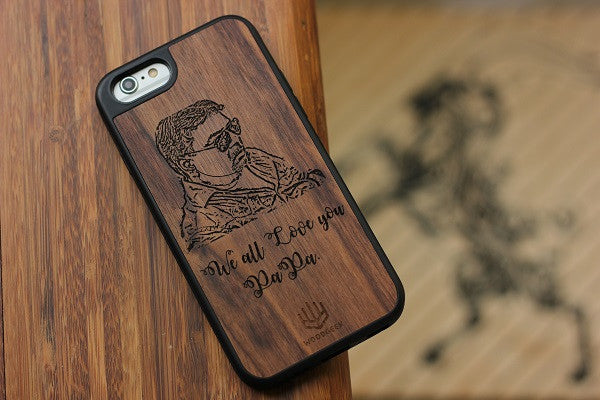 Personalised wooden iPhone case for dad - Woodgeek Store