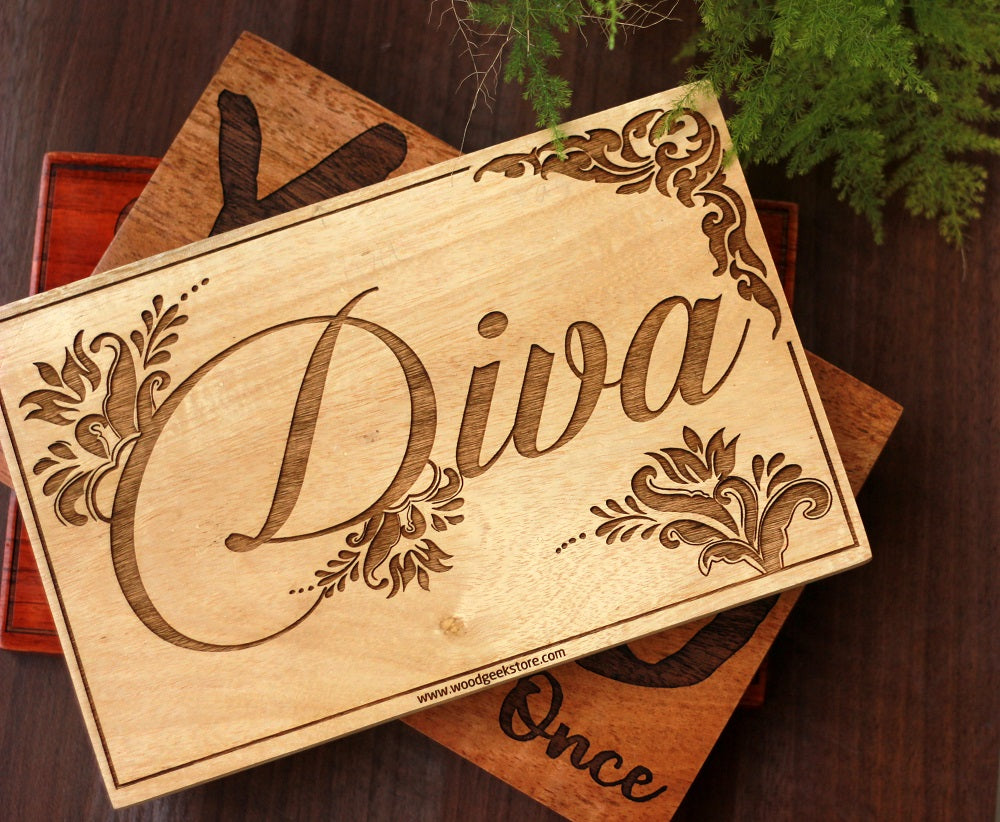 Diva Wood Sign for Home Decor - Wooden Home Decor -Gifts for Women for Women's Day - Woodgeek Store
