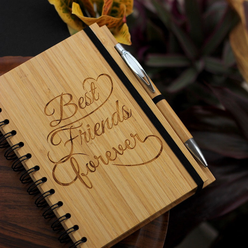 Best Friends Forever - Best friend Notebook - Best friend gifts - Gifts for friends - Friendship Gifts - Friendship day Gifts for best friend - Wooden Notebook - Personalized Notebook - Woodgeek Store