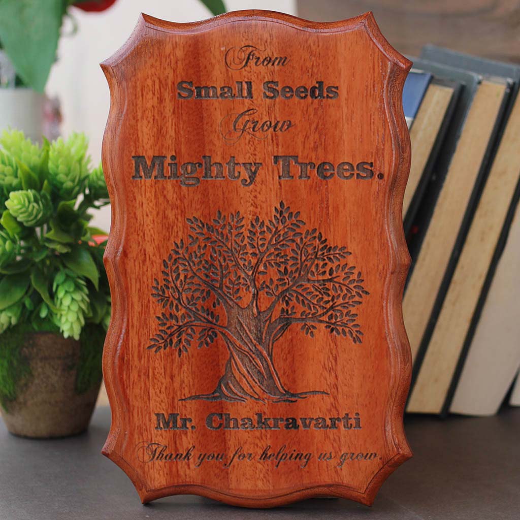 From Small Seeds Grow Mighty Trees - Custom Wood Sign - Personalised Teacher Gifts - Good Gifts for Teachers - Woodgeek Store