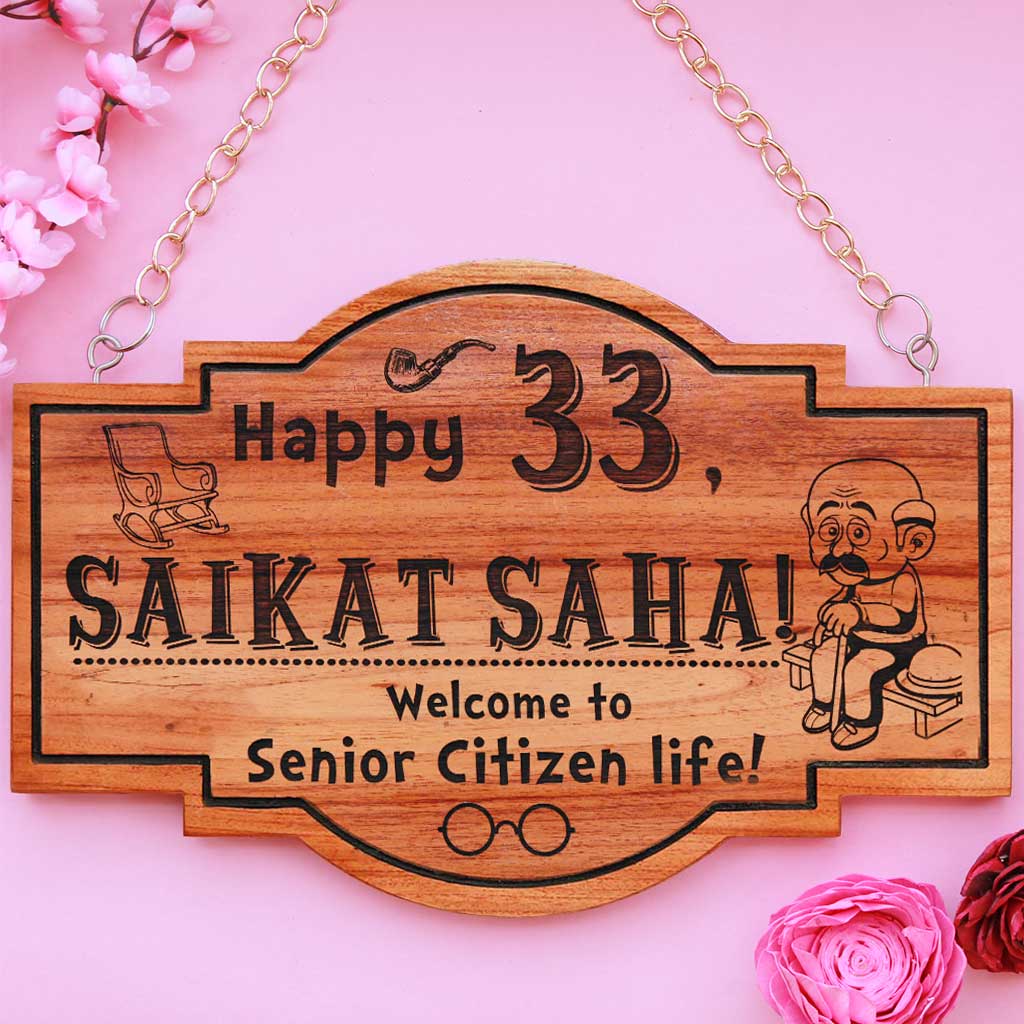 Happy Birthday Sign For Birthday Decoration. This Personalised Birthday Hanging Sign  Makes Fun Birthday Gifts For Friends. This Is The Best Gift Ideas for Friends.